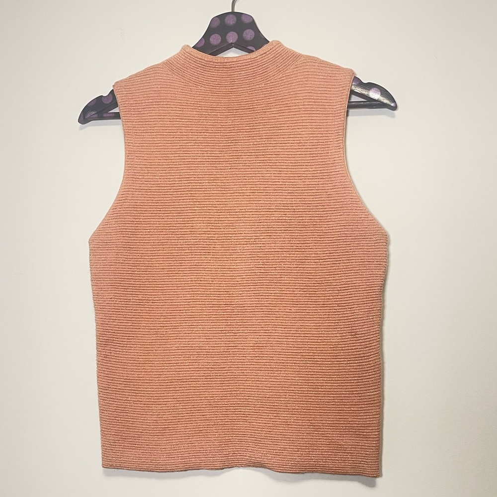 Alice + Olivia Mock Neck Ribbed Knit Tank Top Size Medium